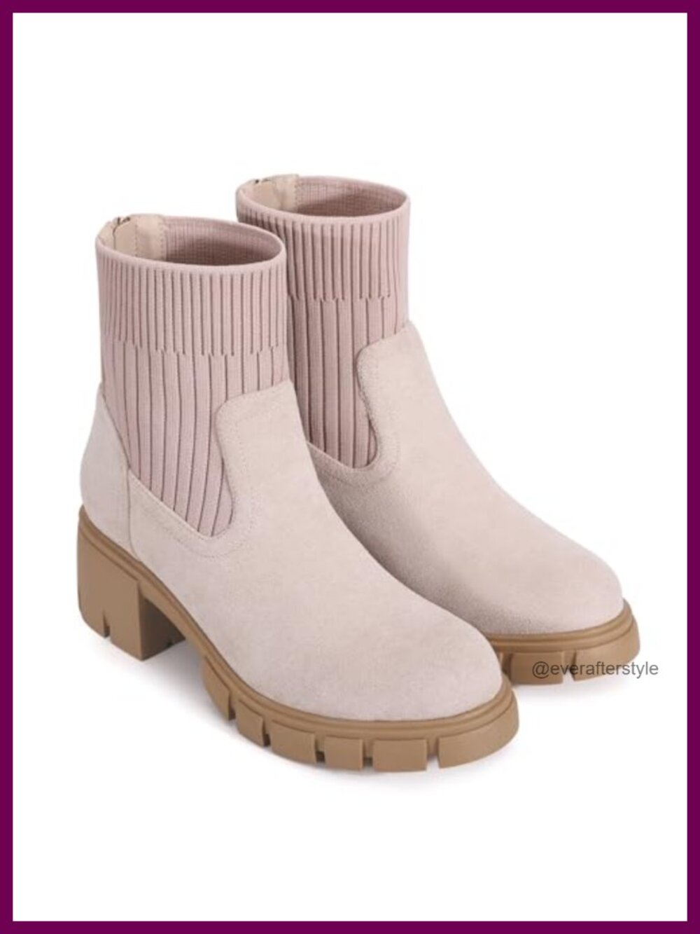 Women's Chunky Heel Platform Chelsea Ankle Boots with Dual Insoles